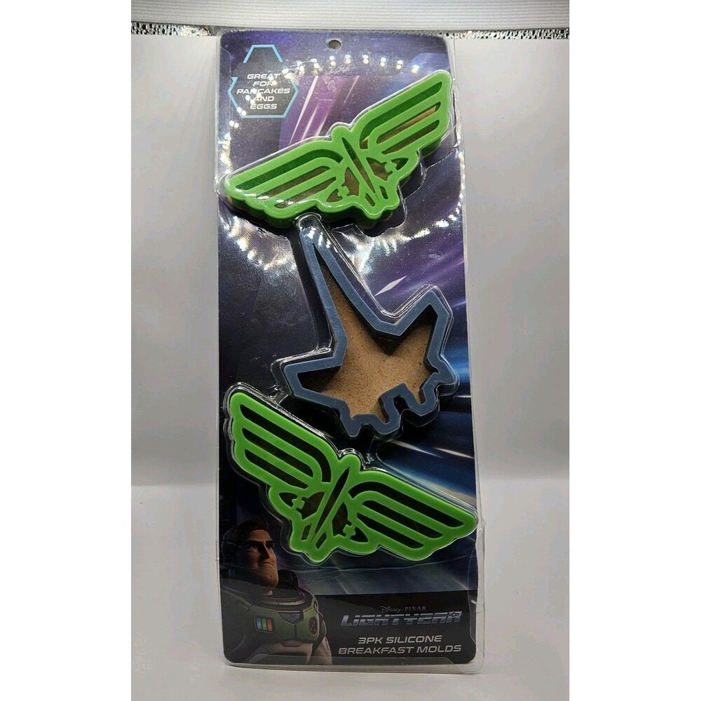 Disney Pixar Lightyear 3PK Silicone Breakfast Molds Pancake Egg Rings New Sealed